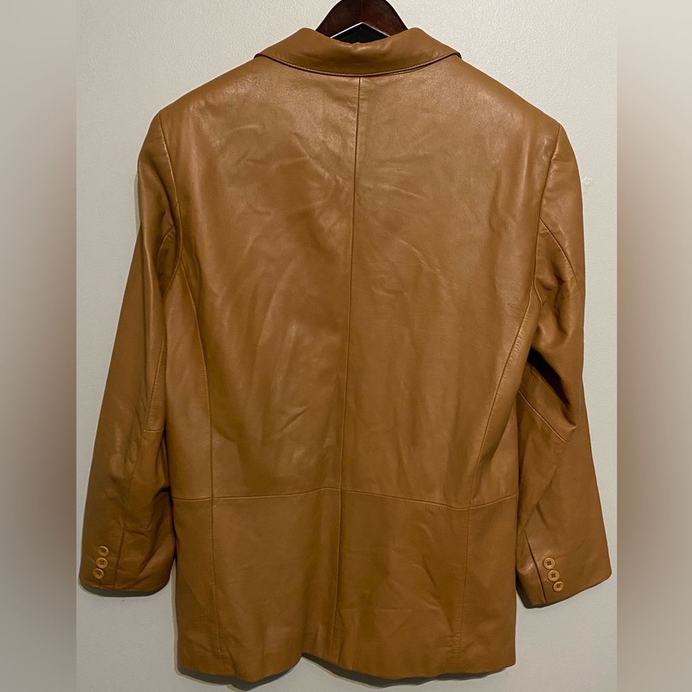 Jos. A. Bank Lambskin Leather Blazer Jacket Men's Tan Brown Coat - Sz S - Picture 3 of 13
